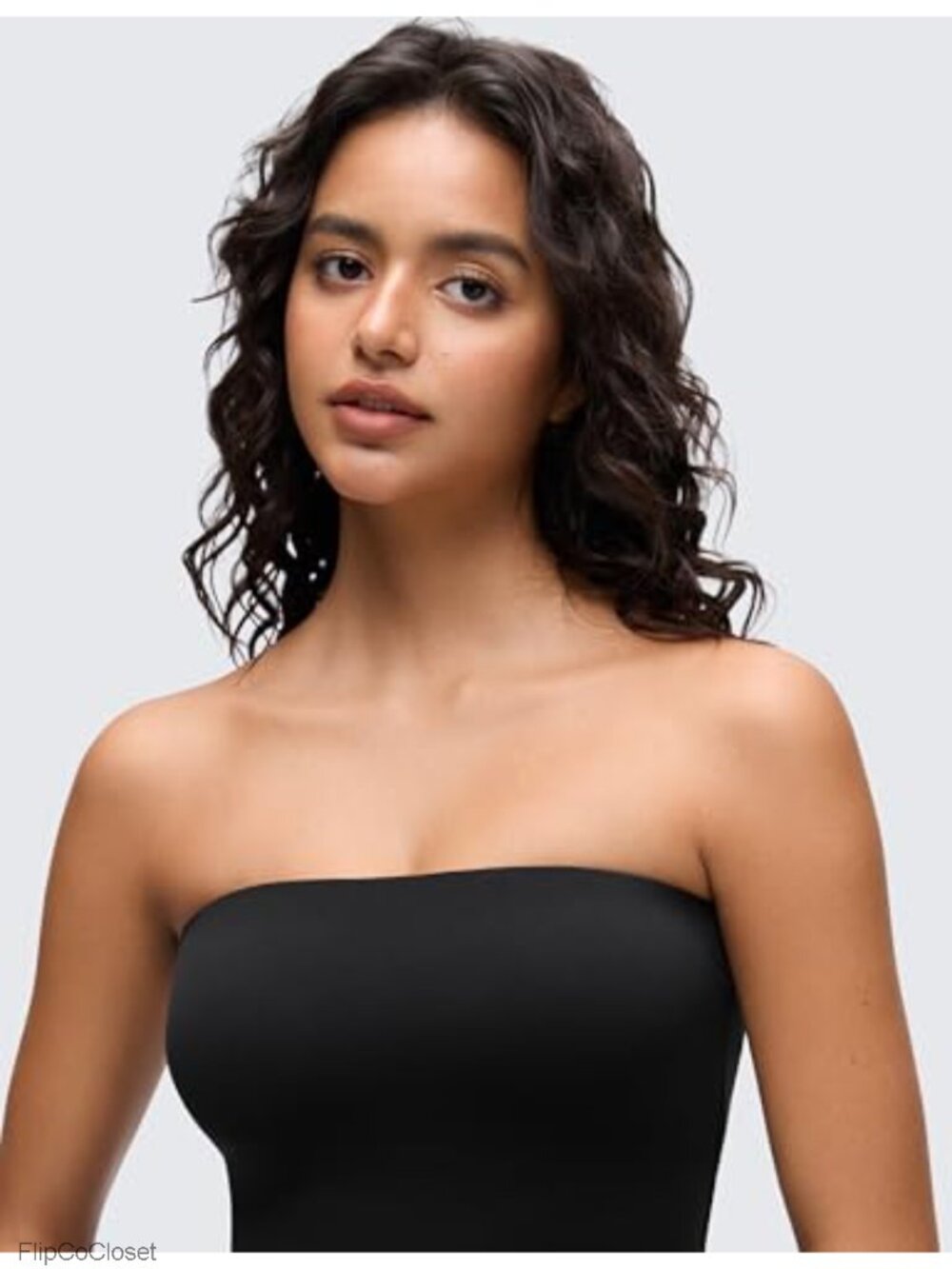 Strapless Maxi Dress with Removable Pads, Side Pockets, Off Shoulder - Picture 4 of 5